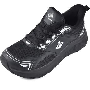 JACKSHIBO Mens Wide Toe Box Slip in Hands Free Shoes,Slip on Arch Support Wide Sneakers,Thick Cushioning Stability Running Shoes,Orthopedic Walking Sneakers with Zero Drop Sole