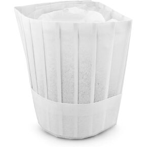 New Star Foodservice 32215 Disposable Non Woven Round Chef Hat, 9-Inch, Set of 10 White