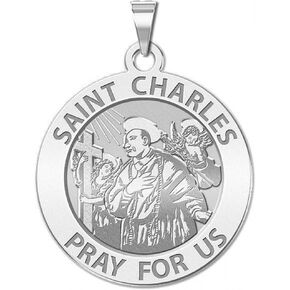 PicturesOnGold.com Saint Charles Borromeo W/Angels Round Religious Medal -