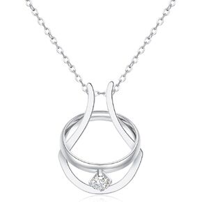Necklace Ring Holder – Stainless Steel Ring Keeper Pendant for Women – Stylish & Durable Jewelry Holder Necklace