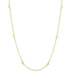 gorjana - Amour Necklace 15"-17" - 18k Gold Plated Brass - Elegant heart design - Adjustable length versatility - Dainty heart accents, perfect for layering
