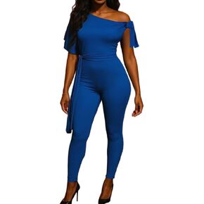 Jumpsuits for Women Casual Sexy One Off Shoulder Bodycon Rompers Sleeveless One Piece Jumpsuit Outfits for Party Daily