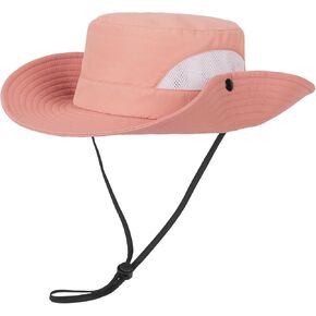 Kids Sun-Protection-Bucket-Hats for Girls - Foldable Wide Brim UV Hat for Outdoor, Beach, Girls Safari Hat (5-9 Years)