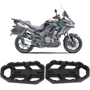 Motorcycle Foot Pegs for Versys X300 650 1000, 1 Pair CNC Motorbike Footrest, Sharp Teeth, Anti Slip Shock Absorption, Come with Installation Accessories (Grey)