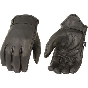 Milwaukee Leather Men's Premium Leather Short Wrist Cruiser Gloves, Black MG7510