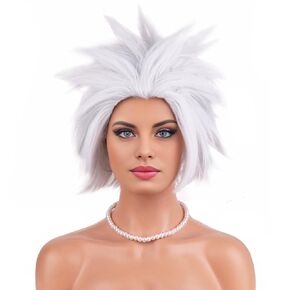 Righton 12 بوصة شعر مستعار خضراء قصيرة Cosplay لحفلات الأزياء وارتداء الشعر المستعار القصيرة للرجال والنساء الهالوين مع غطاء شعر مستعار