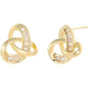 أقراط ذهبية للنساء أزياء صغيرة 14K مطلية بالمجوهرات الذهبية القوس الأقراط in Kuwait