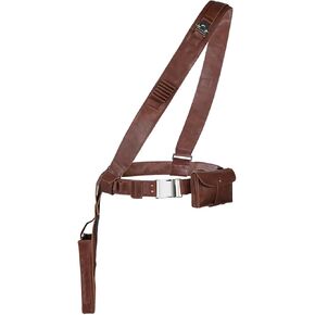 Men Mandalorian Belt with Holster Adjustable Belt Brown Leather Halloween Cosplay Prop
