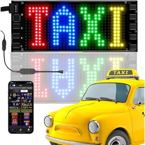 علامة LED GCCSJ ، 7 "X3" مرنة لافتة سيارة LED Matrix Panel USB 5V Bluetooth Control Custom DIY قابلة للبرمجة مهرجان حفل زفاف متجر الحفل