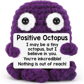 Mini Octopus Graduation Gifts for Her Him College, Mental Health Teens Gifts for Boys Girls Birthday, Emotional Cheer Up Support Positive Crochet Animals, Cute Stuff Handmade Octopus Potato Pickle