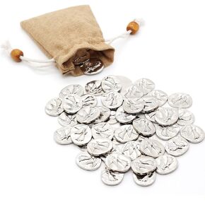 20 PCS Spirit Guardian Angel Token - Good Luck Pocket Coin Coins Lucky - الرموز الفضية المعدنية المصنوعة يدويًا تقلق العملات المعدنية المسيحية لأصدقاء العائلة (الفضة)