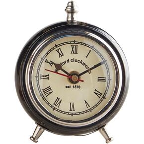 47th & Main Vintage Farmhouse Table Clock Tabletop Home Décor, Black