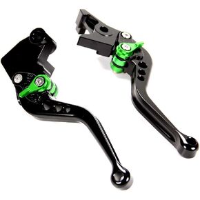 motor-mh Adjustable Brake Clutch Levers for Kawasaki ZZR600 1990-2004, ZX9R 1998-1999, Ninja EX650 650R (ER-6f ER-6n) 2006-2008, Z750S 2006-2008, Z750 2003-2006, ZXR400, ZX6R 1995-1999, EX500R,Green