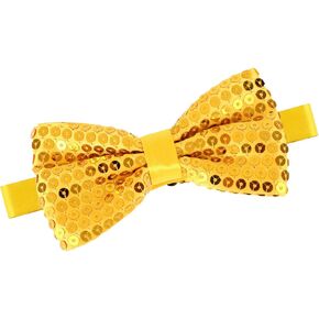 Gold Bow Tie for Men Pre-Tied Gold Bowtie With Adjustable Length Tuxedo Bow Ties For Boy Sequin Bowties Men For Banquet Carnival Party Christmas Fancy Dress Wedding