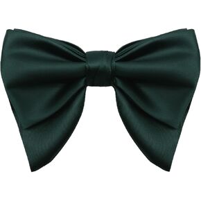 Mantieqingway Black Bow Ties for Men Clip on Oversize Bow Tie Pre Tied Adjustable for Wedding Graduation Dinner