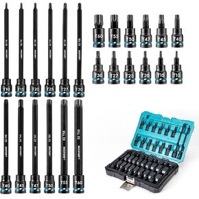 Libraton 3/8 "Drive Impact Set Torx Bit Socket ، Socket Torx Long Long ، S2 S2 STAN STAN SOCKET