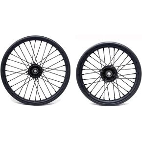MYK Wheel Set, Front Rim 17"x1.6 Rear Rim 14"x1.85 - for Off Road Dirt Bikes Tao Tao DB17, Apollo, Coolster, SSR and others with 17" Front and 14" Rear Wheels