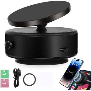 Magnetic Mobile Phone Holder, 360°Rotation Magnetic Car Cell Phone Holder, Air Suction Magnetic Car Phone Holder, Magnetic Suction Phone Mount for Car, for All Vehicle Models(Black)