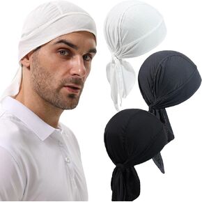 QEARL 3 PCS MEN MENING COWNING SPER CALL CANCLING CANCLING CAPS عرق الفتل الجري باندانا قبعة قبعة للرجال متعدد الألوان