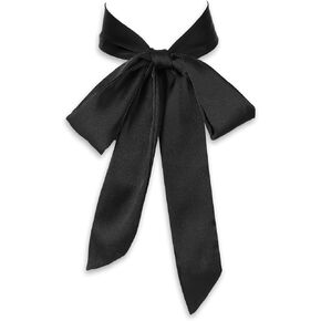 DIVINA VITAE Bow Ties for Women and Girls, Self-tie Black Bowtie Adjustable Satin Ribbon Bow Tie for School Uniform Shirt Party Wedding Cosplay