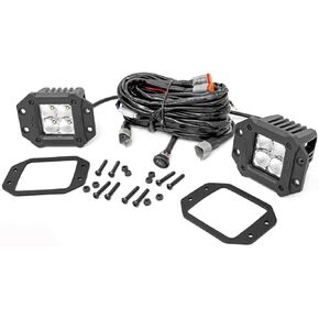 البلد الخام المزدوج 2 "Flush Mount LED مع العنبر DRL - 40W ، 3600 LUMEN CREE LED ، شعاع الفيضان