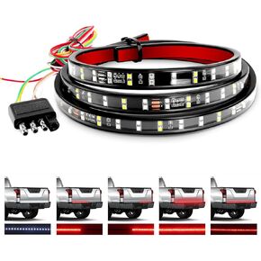 Gooacc 60 "Truck Sailgate Light Bar 5 وظيفة 264 LED Strip Row Double Universal لاستلام مع Red Runn