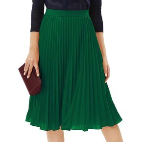PETIT TAPATA Women's Petite طويل الطويل الطويل تنورة شيفون MIDI مرونة عالية الخصر