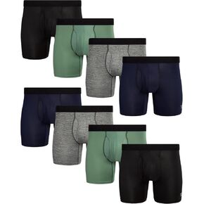 Reebok Men's Boxer Briefs - 8 Pack Moisture Wicking Athletic Performance Underwear Boxers for Men with Mesh Pouch (S-2XL)