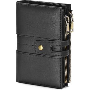 GAEKEAO Small Wallets for Women RFID Blocking Leather Trifold Clutch Wallet Credit Card Holder Wallet Card Case Purse with ID Window
