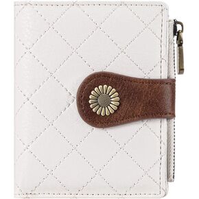 FALAN MULE Small Wallet for Women Bifold RFID Blocking Leather Card Holder with Zipper Coin Pocket