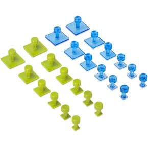 Tabweld Black Plague Gang Green Black Ice Square Dent Removal P.D.R. Tab Set Variety Pack - 24 Piece Green/Blue Dent Removal Paintless Repair Kit
