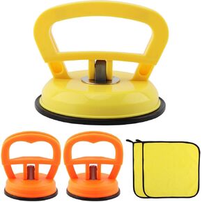 Dent Puller, 5Pack Professional Dent Remover Tool Kit for Car Body Dents, with Suction Cup/Handle Lifter, for Easy Car Dents Removal, Glass, Screen, and Object Moving(Color:Yellow)