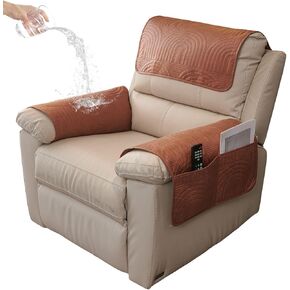 VCTOPS 3 PCS غلاف مسند أريكة مقاومة للماء أريكة قديمة غطاء رأس من جلد الغزال لغطاء ذراع كرسي كرسي غطاء الأريكة غير القابل للانزلاق للحامي الأثاث القابل للغسل (القهوة الخفيفة ، مقعد واحد) in Kuwait