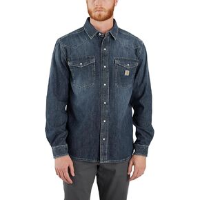 Carhartt Men's Montana Relaxed Fit Midweight Denim Long-Sleeve Snap Front Shirt