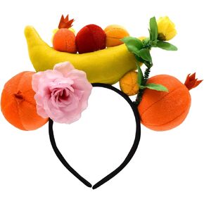 Nicky Bigs Novelties Womens Decorated Tropical Fruit Banana Pineapple Luau Headband, One Size, Multi-Color