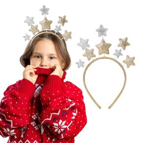 Headband, Gold Alloy Stars Headpiece Hair Band for Women, Girls, Kids, Party Hair Accessory for Princess, Holiday Festival, Birthday Party