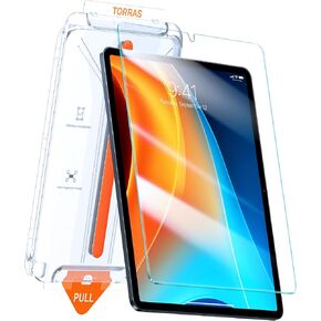 TORRAS for iPad Mini 7 Screen Protector A17 Pro 2024, iPad Mini 6 Screen Protector, Military Grade Shatterproof [TOP 9H+ Tempered Glass＆ One-Pull Installation] Anti-Scratch, Bubble Free, HD Clarity