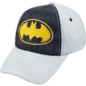 DC Comics Toddler Boys Batman Baseball Cap - سن 2-4 رمادي/أصفر