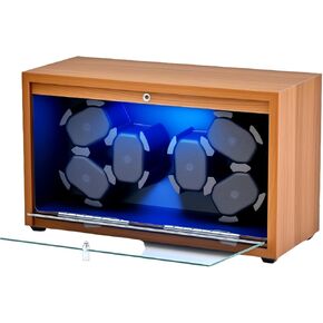 6 Watch Winder for Automatic Watch, Spinner with LED Backlight and Soft Memory Foam Pad, Super Quiet Rotating Watch Box Shaker, 4 Rotation Modes for Lady and Man Watches