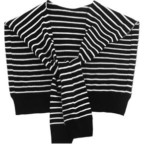 Hercicy Sweater Shawl Wraps for Women Sweater Knitted Knotted Shawls Striped Travel Casual Scarf Cape Shoulder Tops
