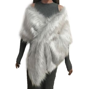 Women Faux Fur Wrap Shawl Winter Warm Warm Fur Furf Twiber Wedding Party Party Cape