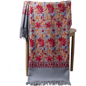 200cm*70cm Handmade Embroidered Cashmere Scarf Tassel Cashmere Floral Shawl