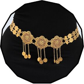 Navoky Boho Gold Chain Belt Rhinestone Moon Flower Flower Tassel سلسلة خصر معدنية مجوهرات الجسم للنساء اللباس