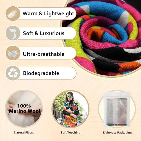 DANA XU Luxury 100% Pure Wool Oversized Extra Large Warm Floral Cashmere Pashmina Scarf Shawl And Wrap For Women Blanket Cape in Saudi Arabia