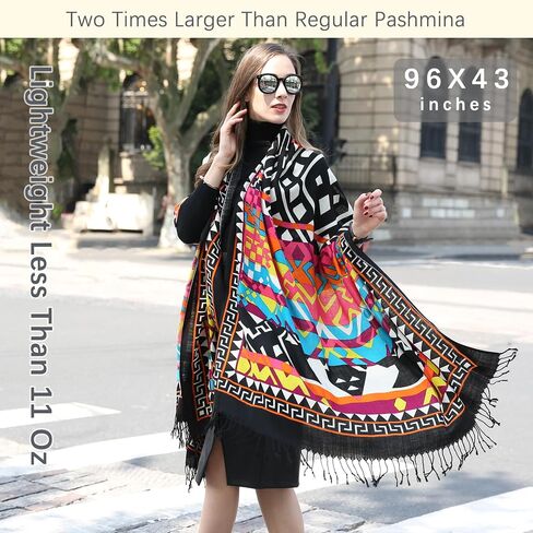 DANA XU Luxury 100% Pure Wool Oversized Extra Large Warm Floral Cashmere Pashmina Scarf Shawl And Wrap For Women Blanket Cape in Saudi Arabia