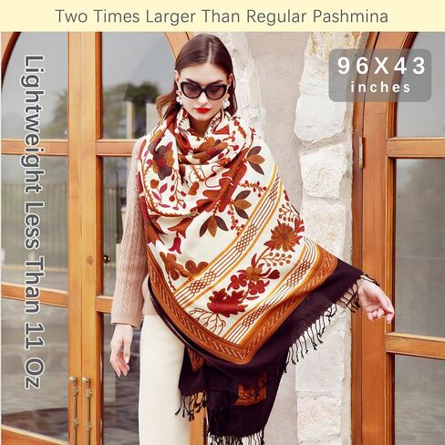 دانا شو الفاخرة 100 ٪ صوف نقي كبير للغاية كبير الدفء الدافئ الكشميري باشمينا وشاح الشال واللف للنساء بطانية الرأس in Kuwait