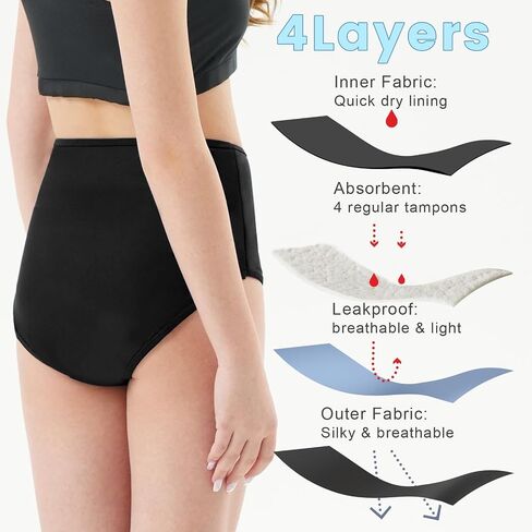 ToVii Period Swimwear for Teen Girls Leak Proof Period Bathing Suit for Women Bikini Bottom in Saudi Arabia