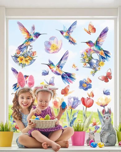 Valentines Day Window Clings - 9 Sheets 105 Pcs Reusable Happy Valentines Day Decorations for Home Office, Heart Shape Stickers for Glass, Double-Sided Large Window Decals in Saudi Arabia