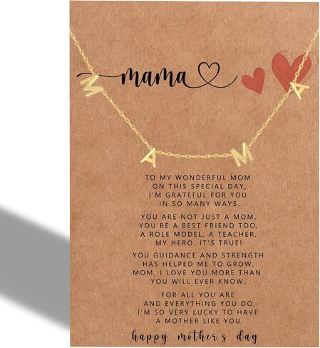Mama Necklaces Gift for Mother Mom Mothers Day Gold Pendant Necklace New Mom Mother-in-Law Mother's day Birthday Christmas Gifts Mom Jewelry in Saudi Arabia