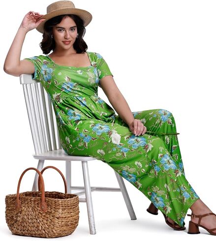 Womens Summer Jumpsuits Dressy Casual One Piece Outfits Short Sleeve Wide Leg Long Pants Rompers with Pockets in Kuwait